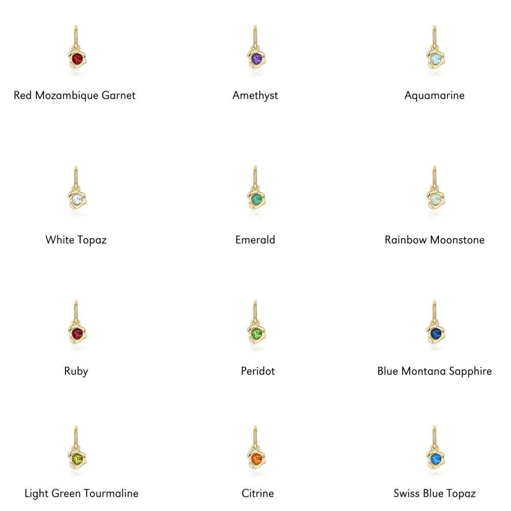 Marrow Fine Birthstone Collection | Graduation Gifts^Abstract Bezel Gemstone Charm