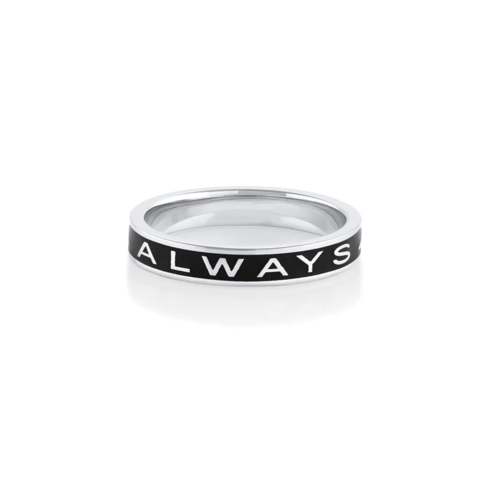 Marrow Fine For The Bride-to-be | Anniversary Gifts^"Always" Gold Memory Ring – Black Enamel