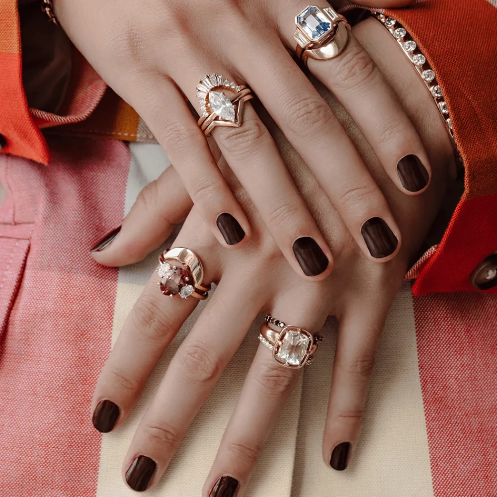 Marrow Fine Wedding Bands | Rings^Black Diamond Cosmic Light Open Shank Band