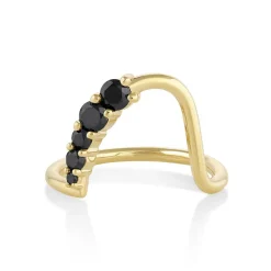 Marrow Fine Anniversary Gifts | Wedding Bands^Black Diamond Lucy Wave Band