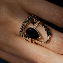 Marrow Fine Anniversary Gifts | Wedding Bands^Black Diamond Lucy Wave Band
