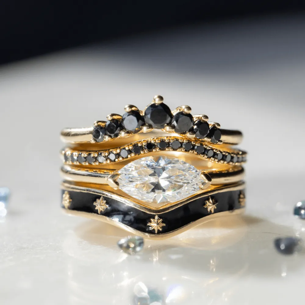 Marrow Fine Wedding Bands | Rings^Black Diamond Seven Stars Nesting Ring