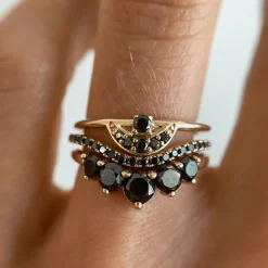 Marrow Fine Wedding Bands | Rings^Black Diamond Simple Wave Band