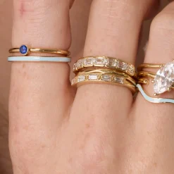 Marrow Fine For The Bride-to-be | Under^Blue Sapphire Sweet Pea Stacking Ring