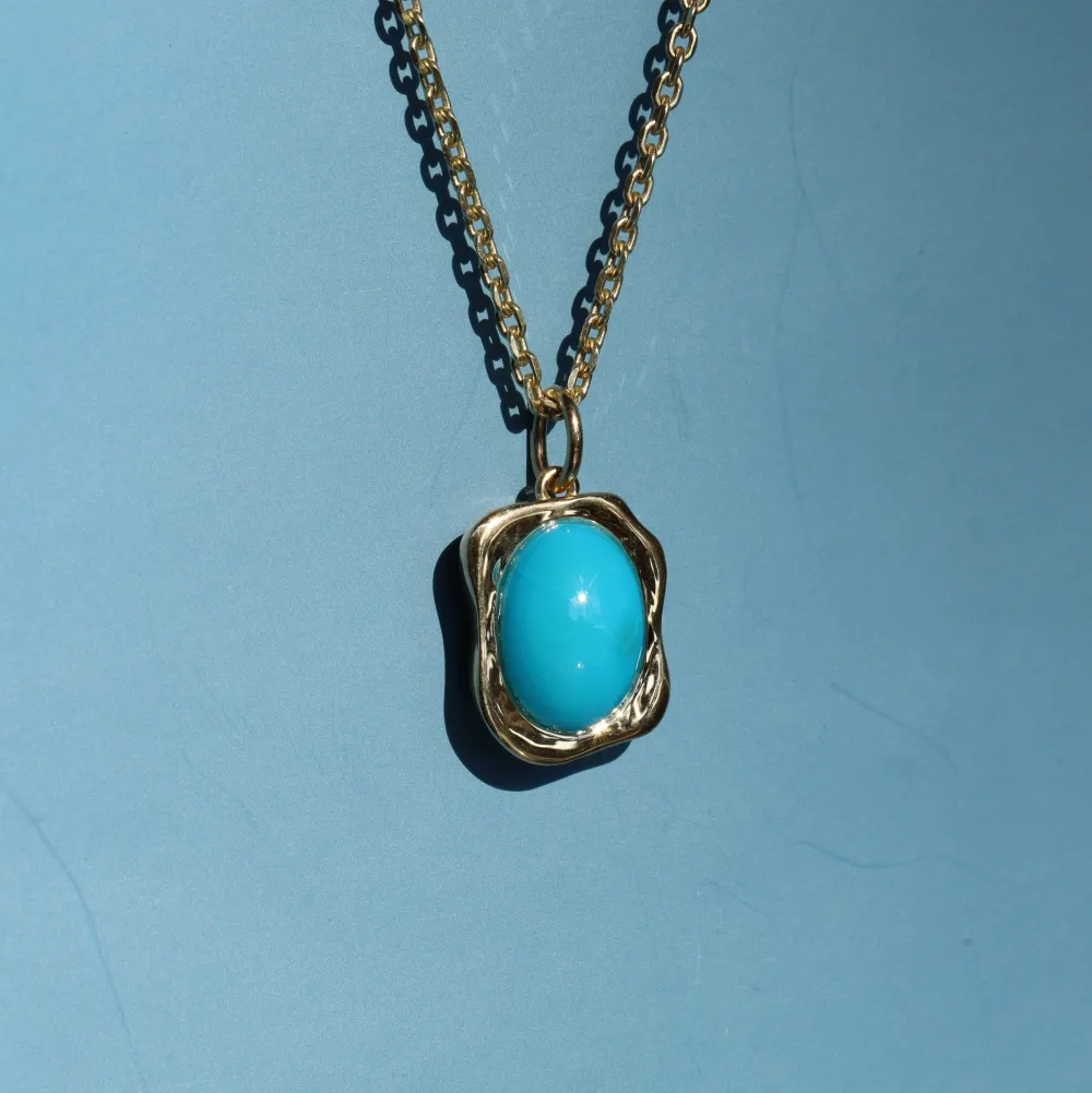 Marrow Fine Birthstone Collection | One-of-a-kind Pieces^5.69ct Abstract Turquoise Bezel Pendant 14kyellowgold