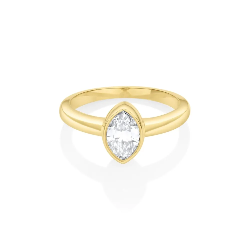 Marrow Fine Ready To Ship | Ready To Ship^.99ct Antique Moval Bezel - Engagement Ring 14kyellowgold