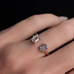 Marrow Fine Ready To Ship | Ready To Ship^0.81ct Blush Lilac & Seafoam Sapphire Toi et Moi Ring 14kyellowgold