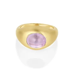 Marrow Fine Ready To Ship | Ready To Ship^4.21ct Cabochon Sapphire Pinky Bombe Ring 14kyellowgold