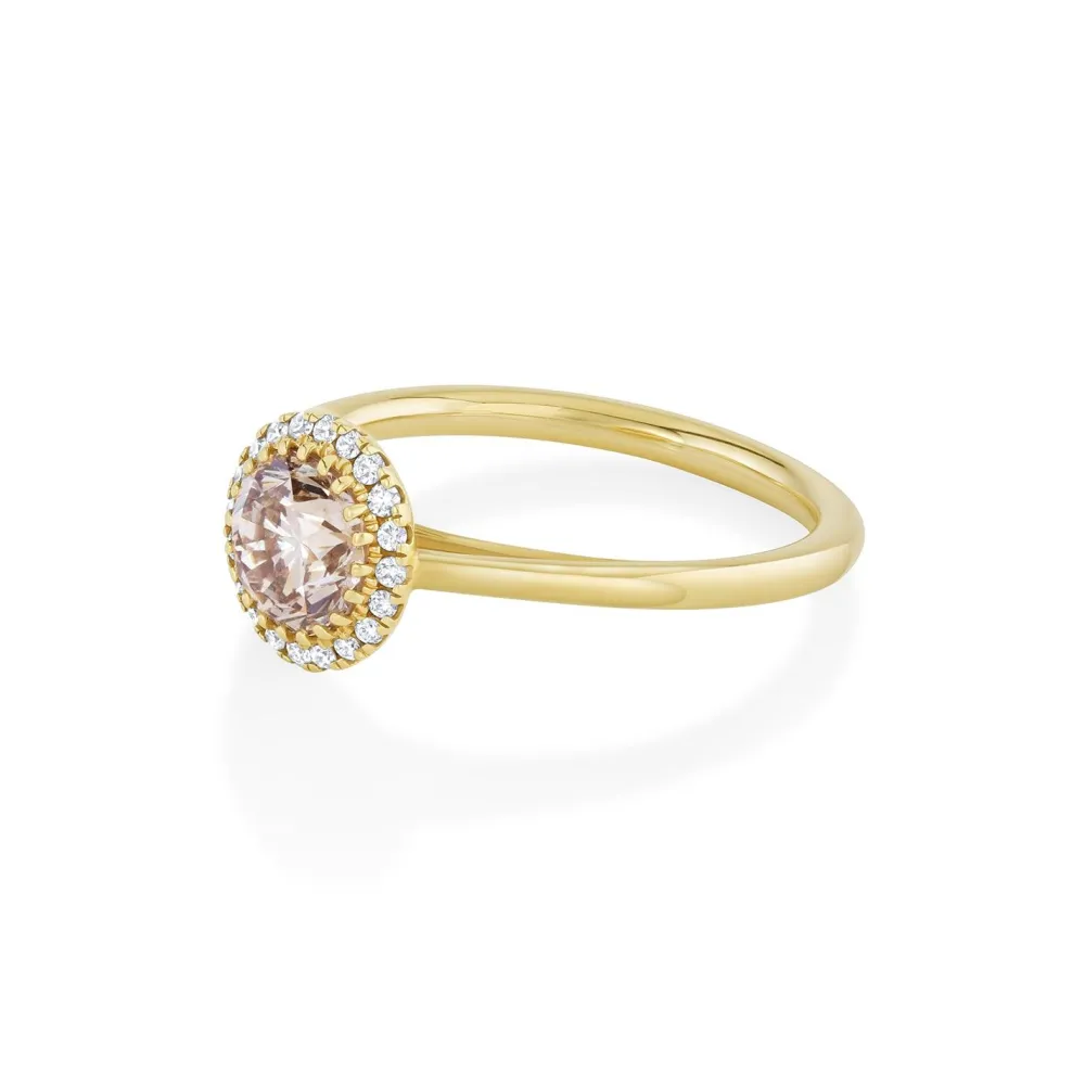 Marrow Fine Ready To Ship | Ready To Ship^1.04ct Champagne Diamond Perfect Halo Ring 14kyellowgold