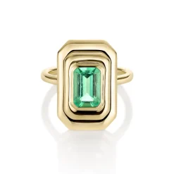 Marrow Fine Ready To Ship | Ready To Ship^1.48ct Colombian Emerald In-Orbit Ring 14kyellowgold
