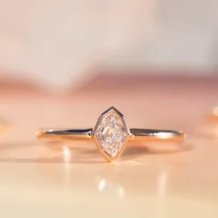 Marrow Fine Ready To Ship | Ready To Ship^.32ct Diamond Bezel Octagon Ring 14krosegold