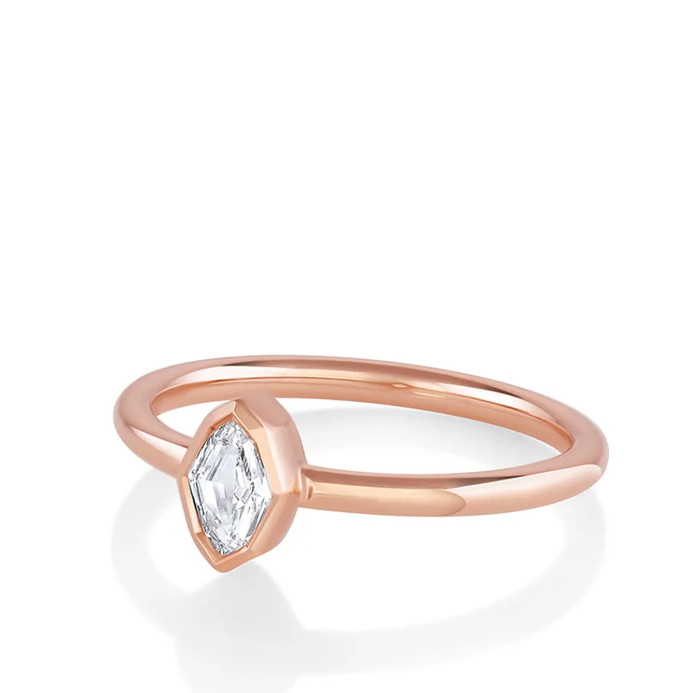 Marrow Fine Ready To Ship | Ready To Ship^.32ct Diamond Bezel Octagon Ring 14krosegold