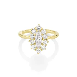 Marrow Fine Ready To Ship | Ready To Ship^0.42ct Diamond Moval Petals Ring 14kyellowgold