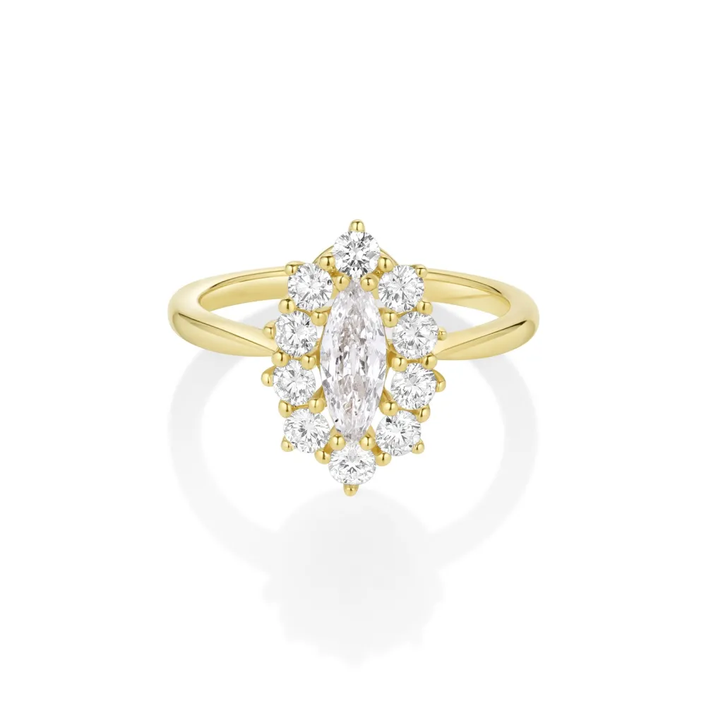 Marrow Fine Ready To Ship | Ready To Ship^0.42ct Diamond Moval Petals Ring 14kyellowgold