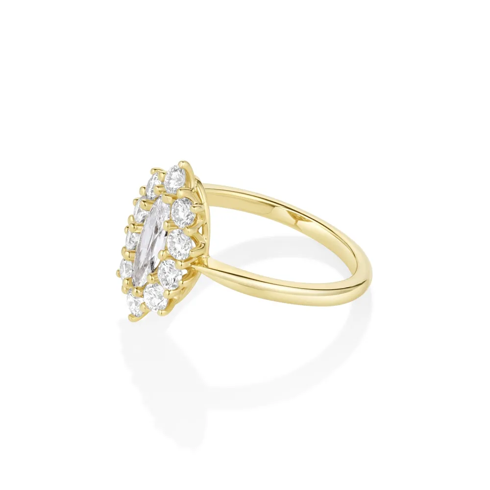 Marrow Fine Ready To Ship | Ready To Ship^0.42ct Diamond Moval Petals Ring 14kyellowgold