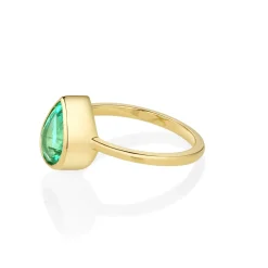 Marrow Fine Birthstone Collection | Ready To Ship^1.54ct Emerald Bezel Set Solitaire Ring 14kyellowgold