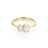 Marrow Fine Ready To Ship | Ready To Ship^0.46ct Emerald Cut & 0.42ct Old Euro Diamond Toi et Moi Ring 14kyellowgold