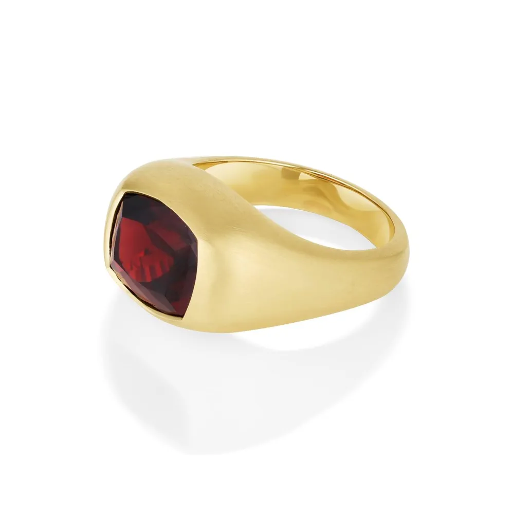 Marrow Fine Birthstone Collection | Ready To Ship^5.06ct Garnet Pinky Bombe Ring 14kyellowgold