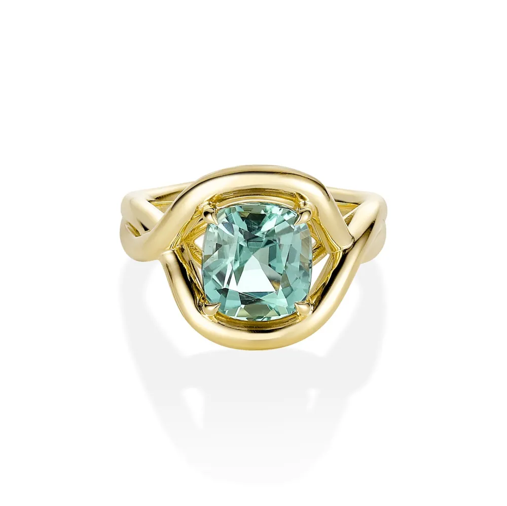Marrow Fine Florence Ring | The Soleil Collection^4.13ct Green Tourmaline Marrow x Sammi Florence Ring 14kyellowgold