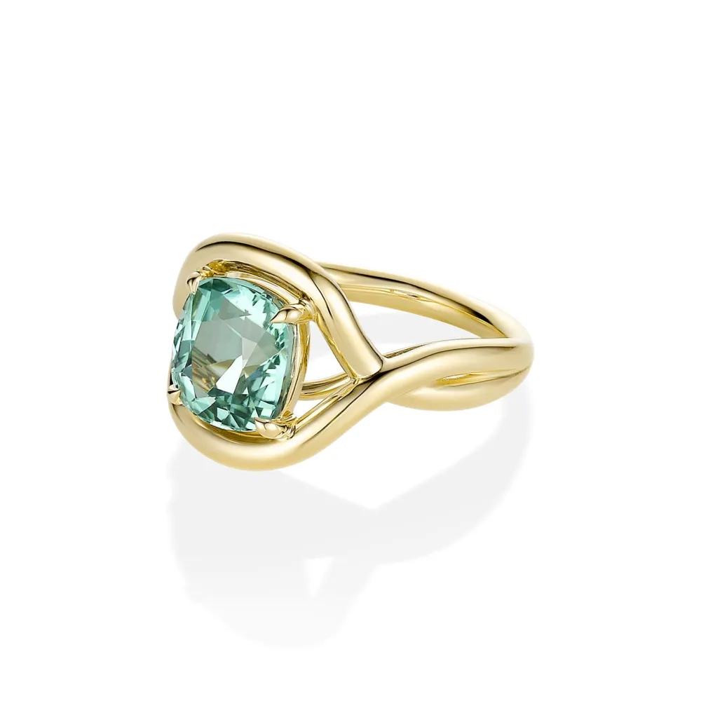 Marrow Fine Florence Ring | The Soleil Collection^4.13ct Green Tourmaline Marrow x Sammi Florence Ring 14kyellowgold