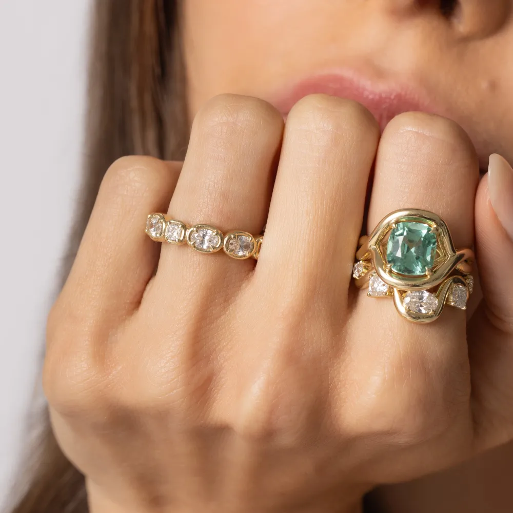 Marrow Fine Florence Ring | The Soleil Collection^4.13ct Green Tourmaline Marrow x Sammi Florence Ring 14kyellowgold