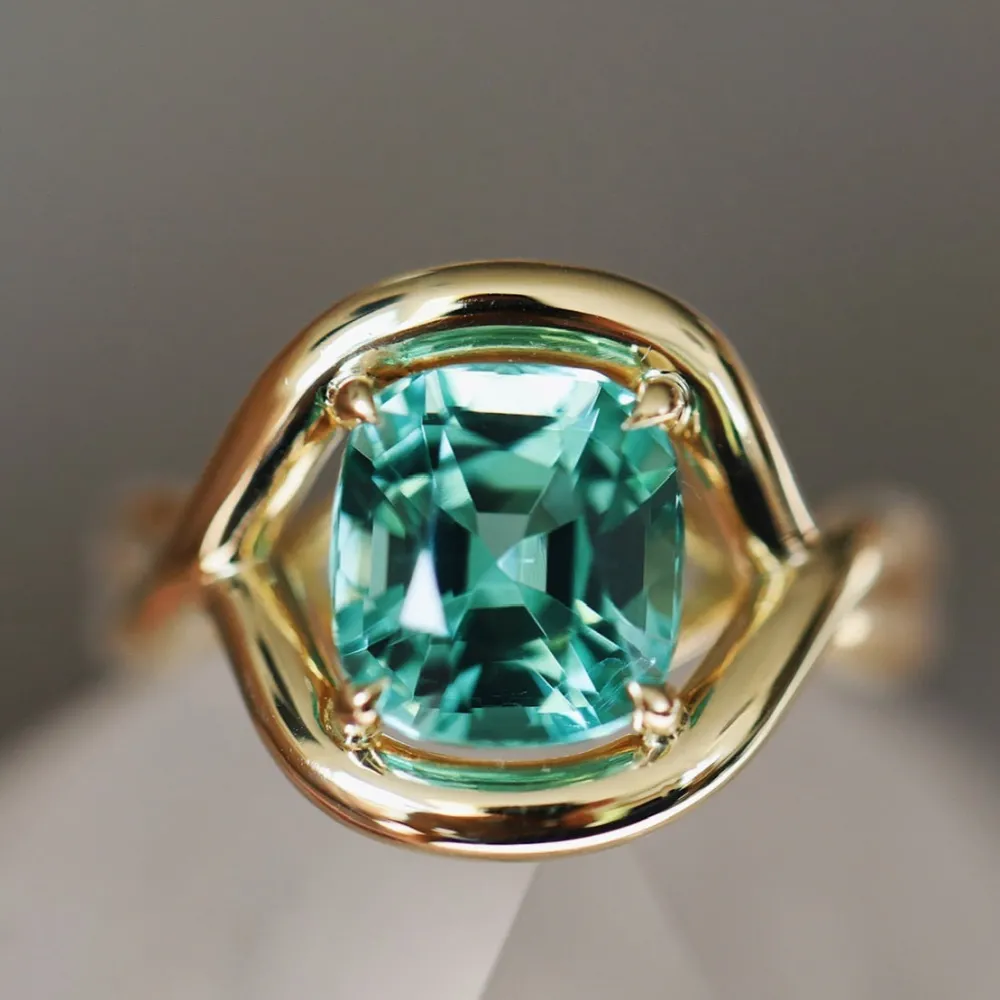 Marrow Fine Florence Ring | The Soleil Collection^4.13ct Green Tourmaline Marrow x Sammi Florence Ring 14kyellowgold
