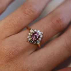 Marrow Fine Birthstone Collection | One-of-a-kind Pieces^1.82ct Imperial Malaya Garnet and Opal Scarlette Compass Ring 14kyellowgold