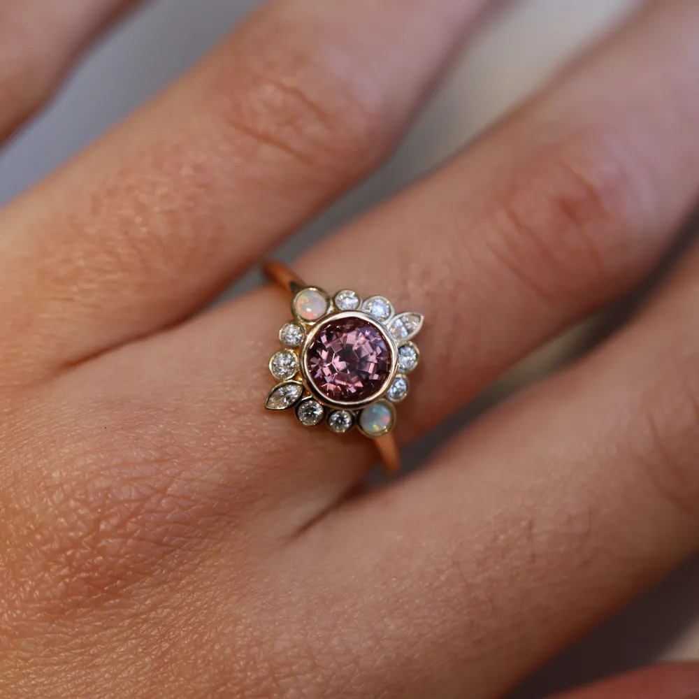 Marrow Fine Birthstone Collection | One-of-a-kind Pieces^1.82ct Imperial Malaya Garnet and Opal Scarlette Compass Ring 14kyellowgold