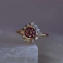 Marrow Fine Birthstone Collection | One-of-a-kind Pieces^1.82ct Imperial Malaya Garnet and Opal Scarlette Compass Ring 14kyellowgold