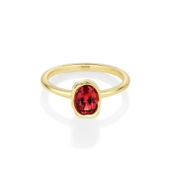 Marrow Fine Birthstone Collection | Ready To Ship^0.93ct Malawi Ruby Abstract Bezel Ring 14kyellowgold