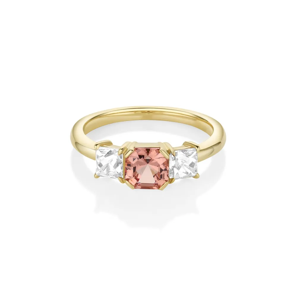 Marrow Fine Birthstone Collection | One-of-a-kind Pieces^1.12ct Malaya Garnet and 0.91tcw French Cut Diamond Ring 14kyellowgold