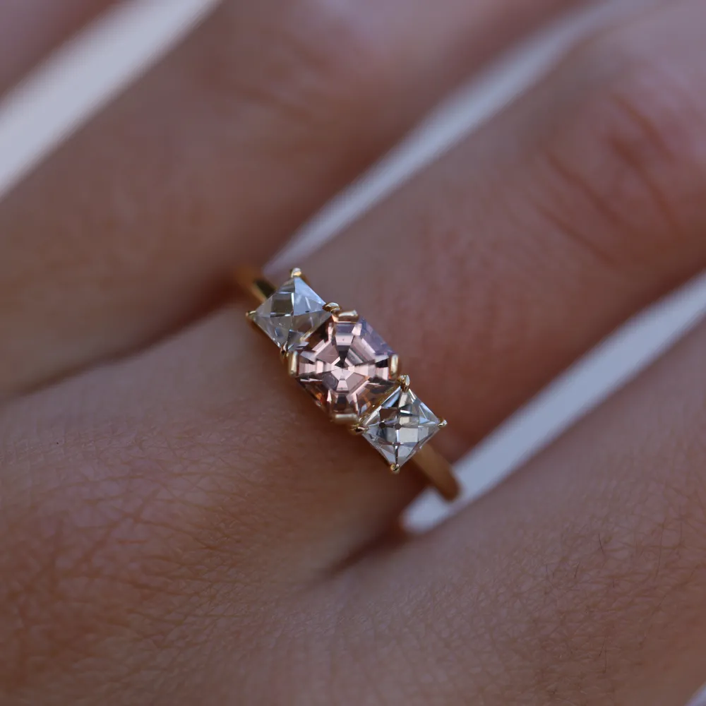 Marrow Fine Birthstone Collection | One-of-a-kind Pieces^1.12ct Malaya Garnet and 0.91tcw French Cut Diamond Ring 14kyellowgold