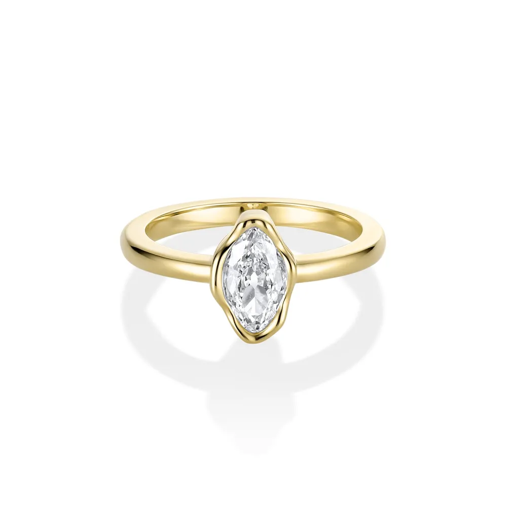 Marrow Fine Ready To Ship | Ready To Ship^0.57ct Marquise Diamond Abstract Bezel Ring 14kyellowgold