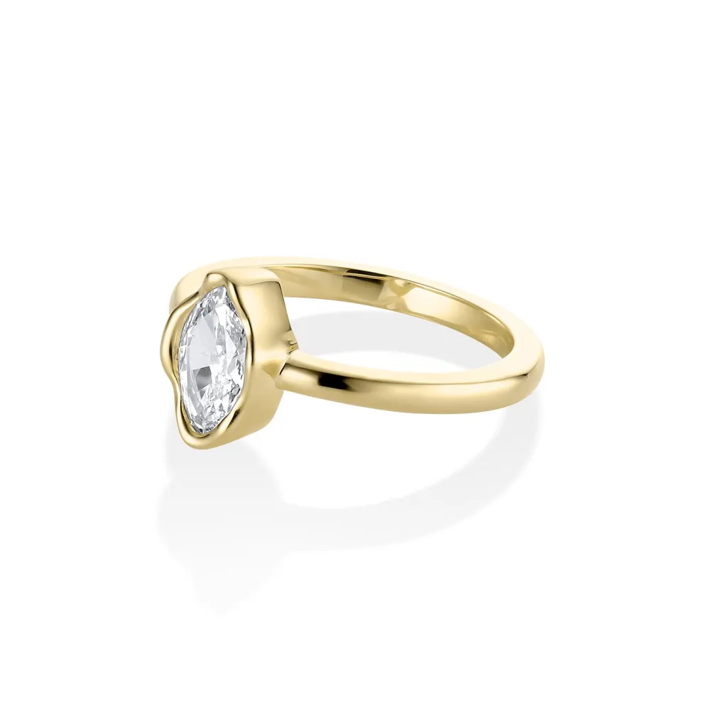 Marrow Fine Ready To Ship | Ready To Ship^0.57ct Marquise Diamond Abstract Bezel Ring 14kyellowgold