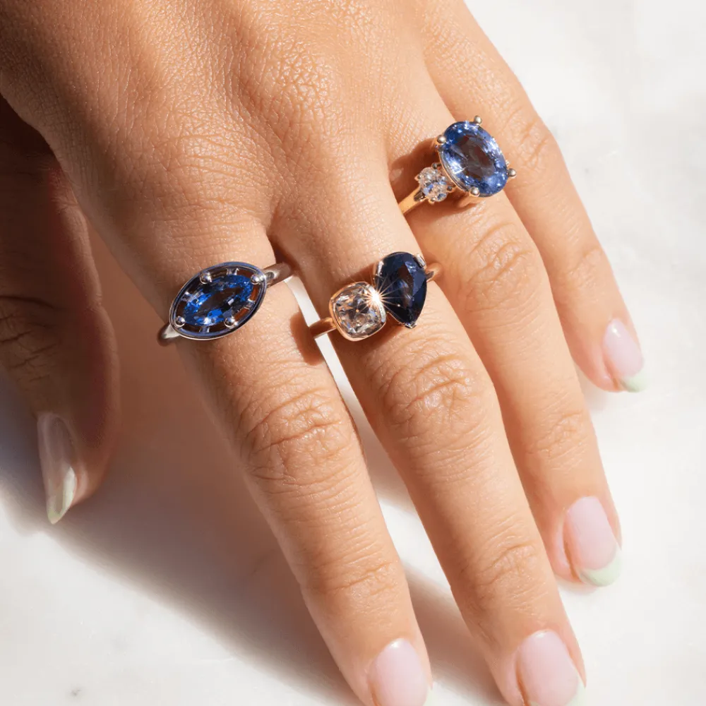 Marrow Fine One-of-a-kind Pieces | Ready To Ship^1.74ct Marquise Sapphire Georgia Ring 14kwhitegold