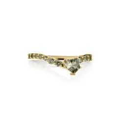 Marrow Fine Birthstone Collection | The Kaleidoscope Collection^0.43ct Montana Sapphire and Sapphire Simple Wave Ring 14kyellowgold