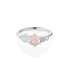 Marrow Fine Birthstone Collection | Ready To Ship^0.74ct Morganite Hexagon and Opal Linear Ring 14kwhitegold