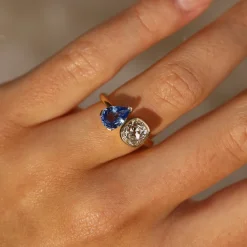 Marrow Fine Ready To Ship | Ready To Ship^1.46ct Old Mine Diamond & 1.52ct Sapphire Chloe 14kyellowgold