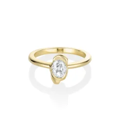 Marrow Fine Ready To Ship | Ready To Ship^0.40ct Oval Diamond Abstract Bezel Ring 14kyellowgold
