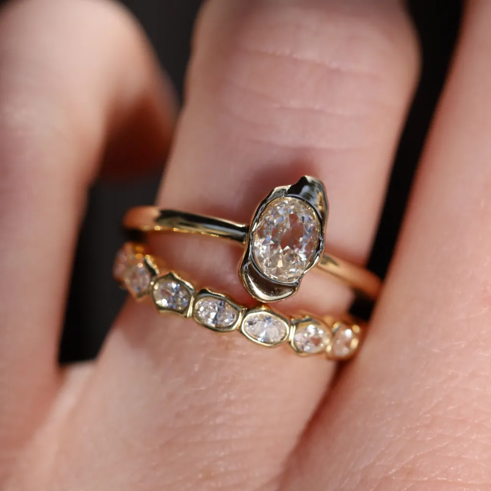 Marrow Fine Ready To Ship | Ready To Ship^0.40ct Oval Diamond Abstract Bezel Ring 14kyellowgold