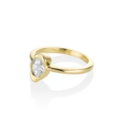 Marrow Fine Ready To Ship | Ready To Ship^0.40ct Oval Diamond Abstract Bezel Ring 14kyellowgold