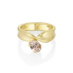 Marrow Fine One-of-a-kind Pieces^1.18ct Peach Sapphire Twist Ring 14kyellowgold