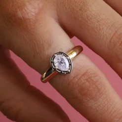 Marrow Fine Ready To Ship | Ready To Ship^0.58ct Pear Georgia Ring 14kyellowgold&14kwhitegold