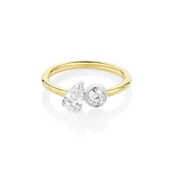 Marrow Fine Ready To Ship | Ready To Ship^0.48ct Pear Shape Diamond and 0.23ct Round Diamond Chloe 14kyellowgold