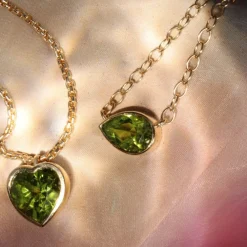 Marrow Fine Birthstone Collection | Ready To Ship^1.90ct Peridot Pear Shape Necklace 14kyellowgold
