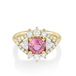 Marrow Fine Ready To Ship | Ready To Ship^1.49ct Pink Sapphire Art Deco Ring 14kyellowgold