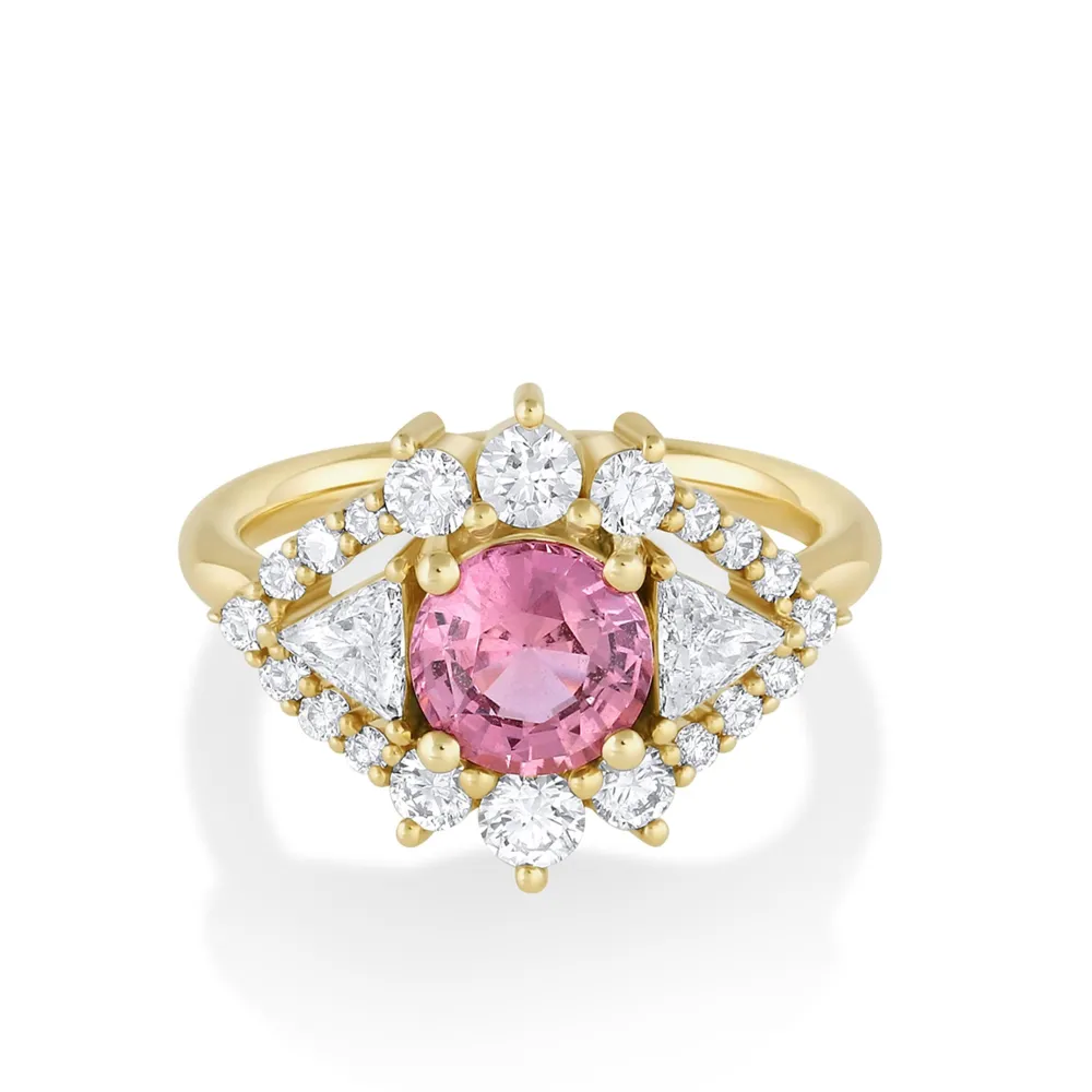 Marrow Fine Ready To Ship | Ready To Ship^1.49ct Pink Sapphire Art Deco Ring 14kyellowgold