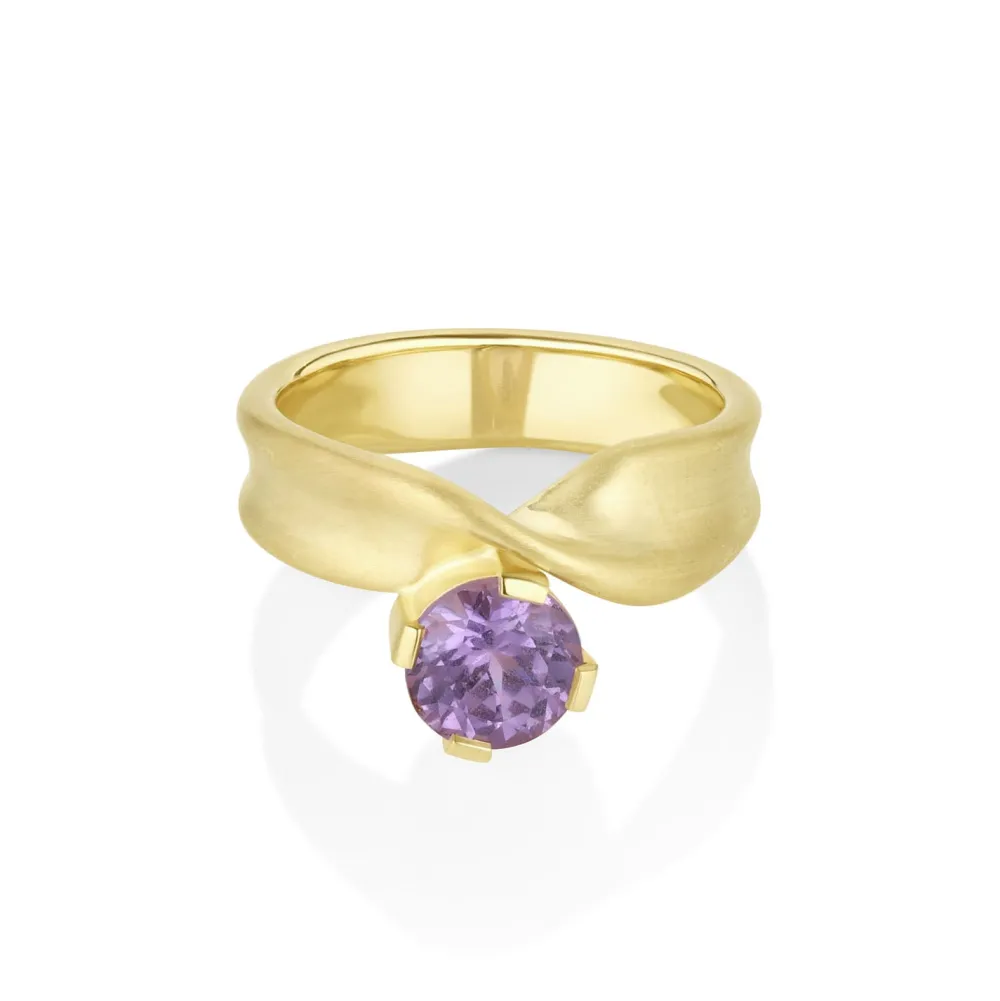 Marrow Fine Ready To Ship | Ready To Ship^1.45ct Purple Sapphire Twist Ring 14kyellowgold