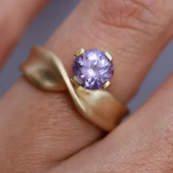 Marrow Fine Ready To Ship | Ready To Ship^1.45ct Purple Sapphire Twist Ring 14kyellowgold