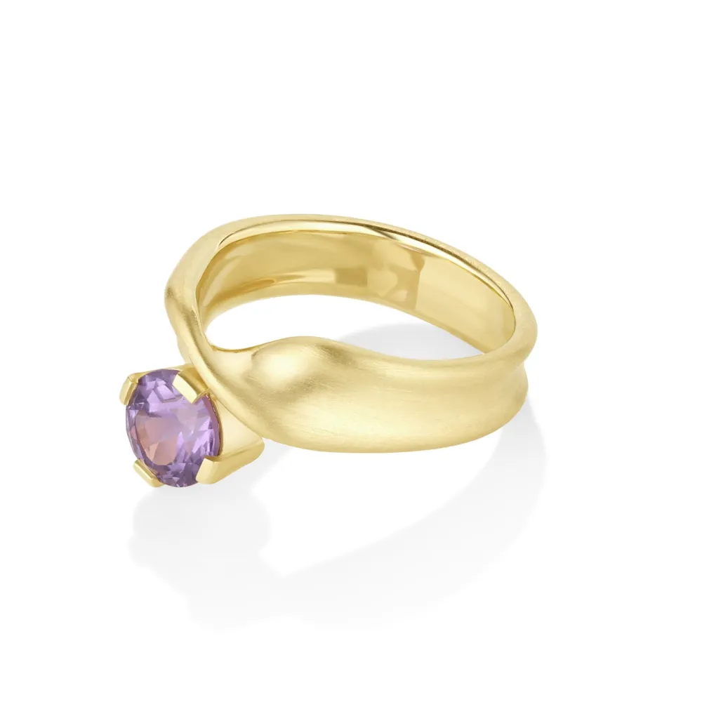 Marrow Fine Ready To Ship | Ready To Ship^1.45ct Purple Sapphire Twist Ring 14kyellowgold